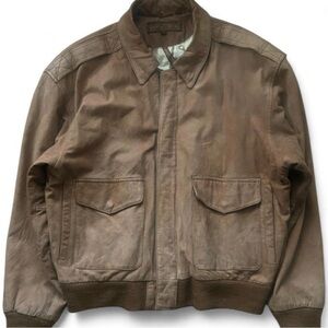 Vintage Brown Suede Leather Bomber Jacket
